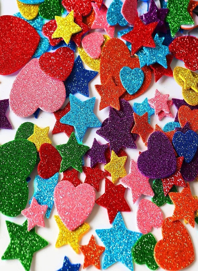 Eclet Glitter Foam Self Adhesive Smile Stickers for Art and Craft (Multicolour; Medium) - Image 1